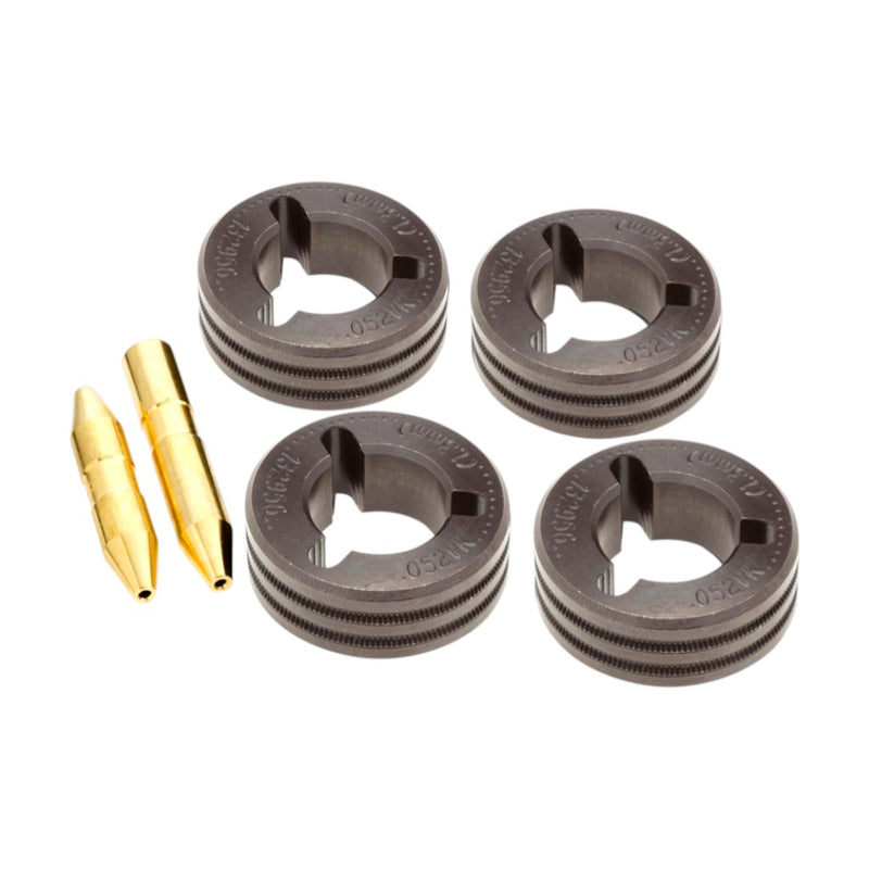 Four roller Miller V Knurled Drive roll kit for .052" flux cored wire