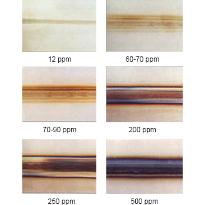 samples welds with different ppm for aquasol purge monitor
