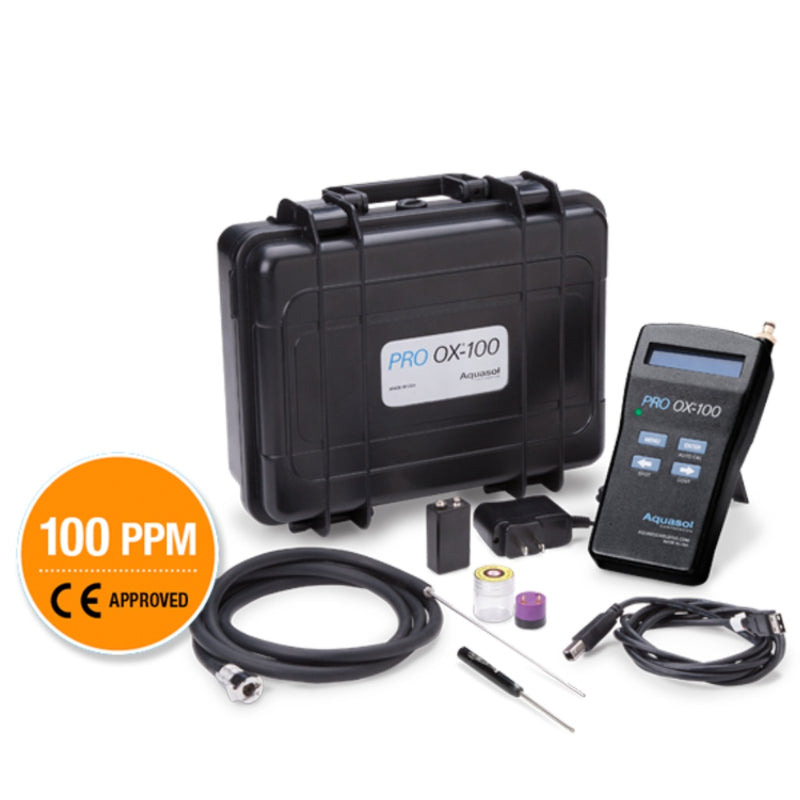 aquasol pro ox-100 weld purge monitor kit showing case and accessories