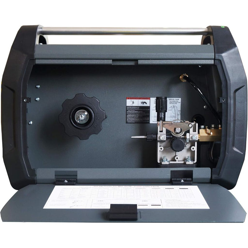 inside view of arcraft mig welder showing drive rolls