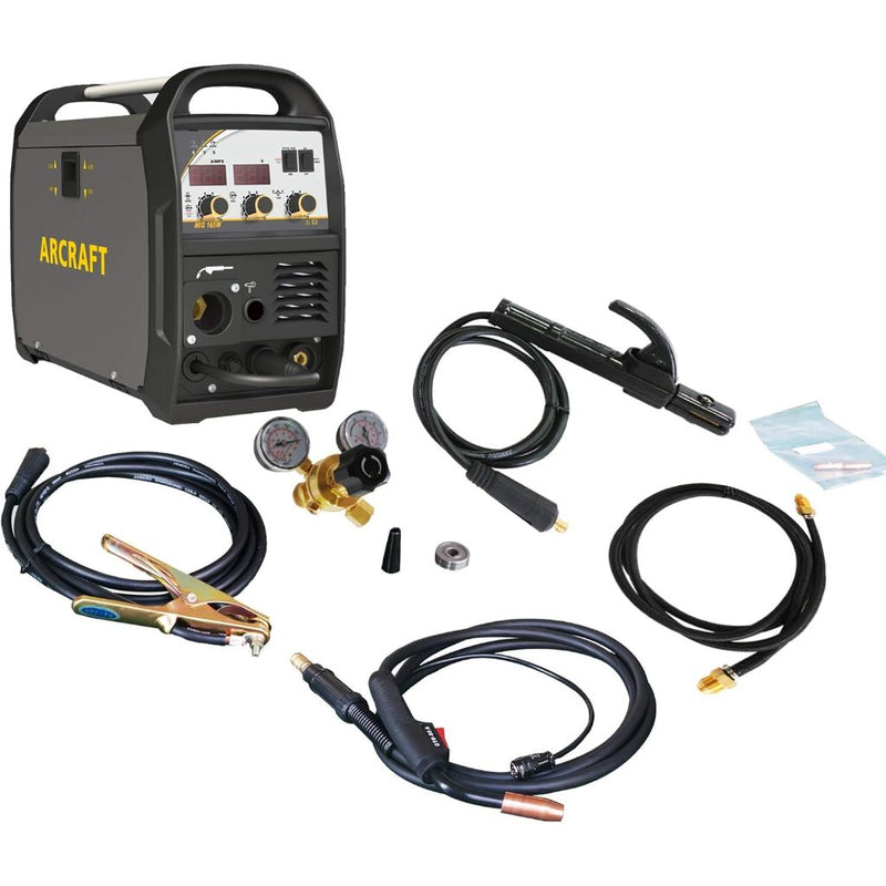 arcraft 165 mig welder with all accessories laid out