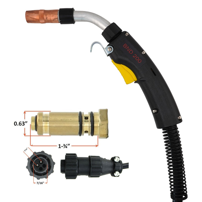 Bernard centerfire 200 amp mig gunwith lincoln powermig connection