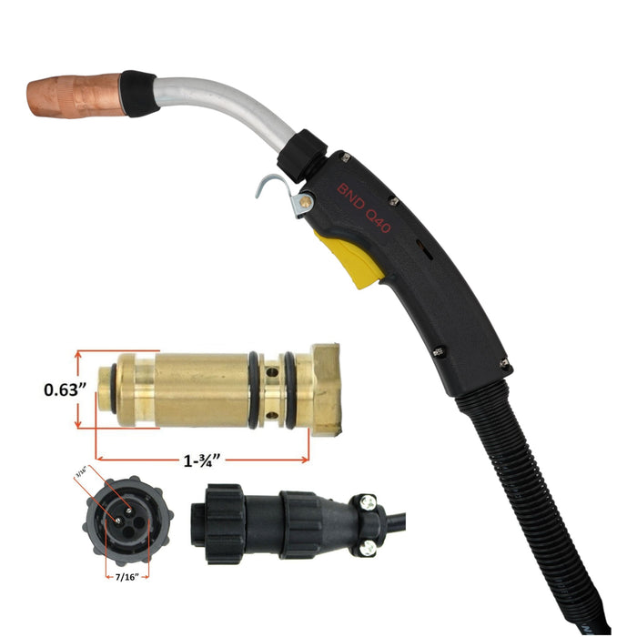 Bernard Centerfire Style BTB MIG Gun - 400 Amp 15' Lead