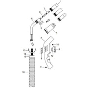 exploded view of smoke eating mig gun