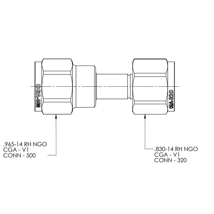 diagram of cga 580 to cga 320 adapter