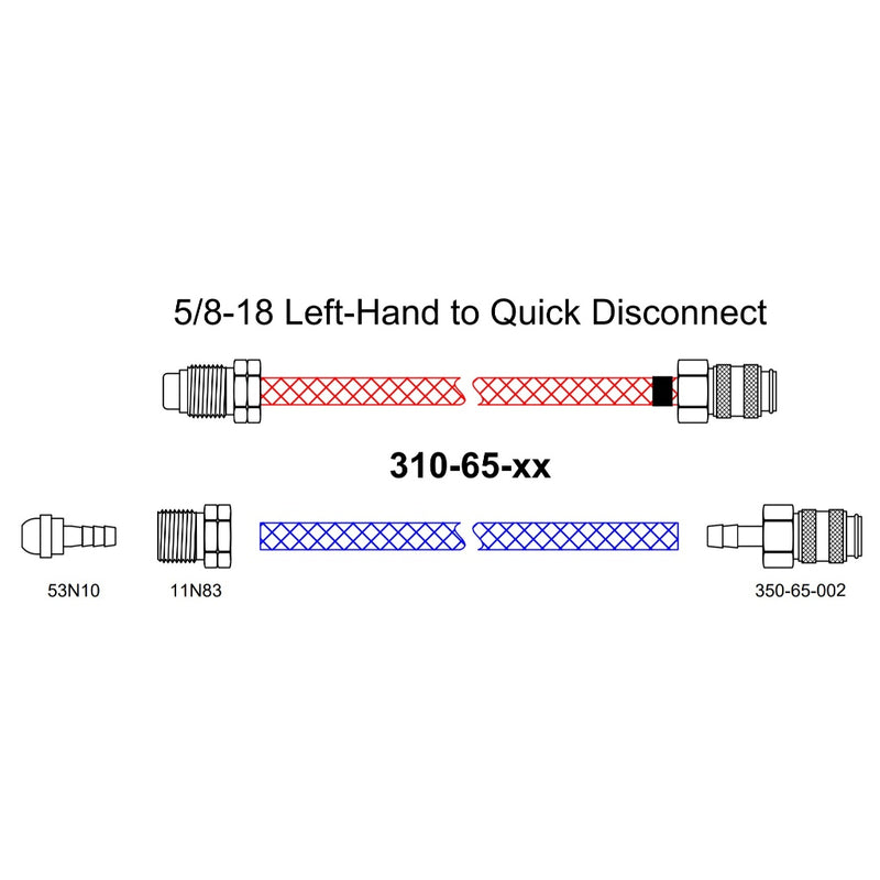 diagram showing water line quick connect extensions