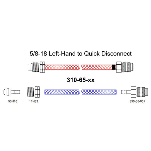 diagram showing water line quick connect extensions