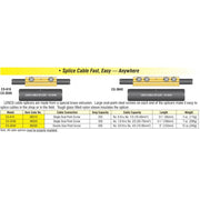chart detailing different wire guages that fit into mechanical cable splicers