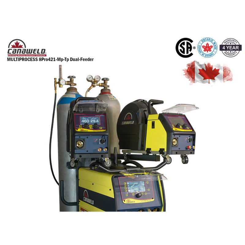 close up of two wire feeders for canaweld 8pro