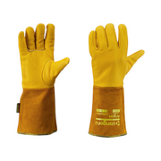 Front and back view of yellow Cangoru Argon Gloves XY301