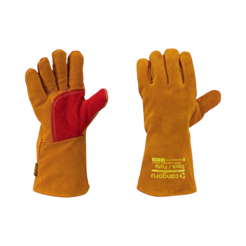 Pair of dark yellow Cangoru Track MIG/SMAW welding gloves