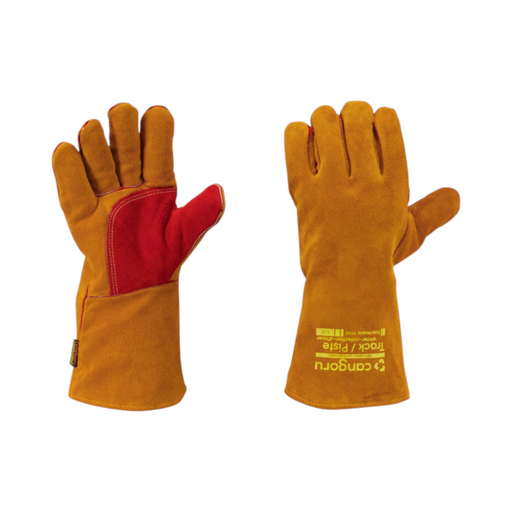 Pair of dark yellow Cangoru Track MIG/SMAW welding gloves
