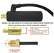 diagram of dinse 35 tig adapter for #26 tig torch showing measurements and dimensions