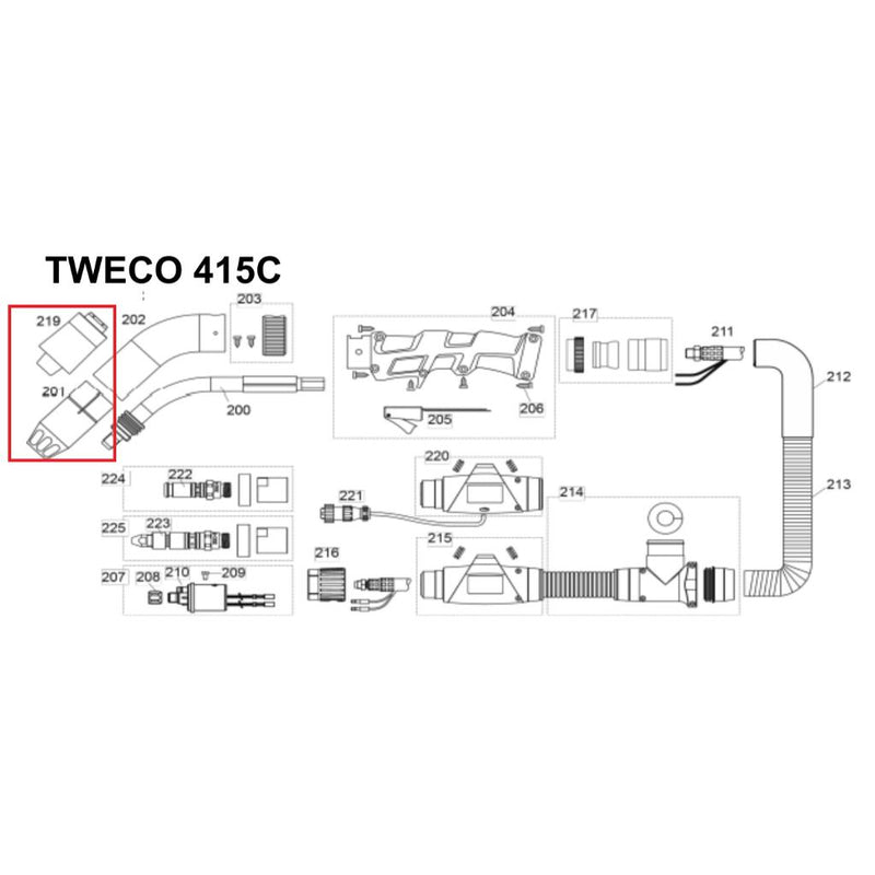 Gas Nozzle/Fume Shroud for ESAB CentroVac 415C
