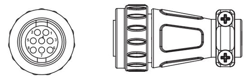 cad drawing of esab 8 pin plug