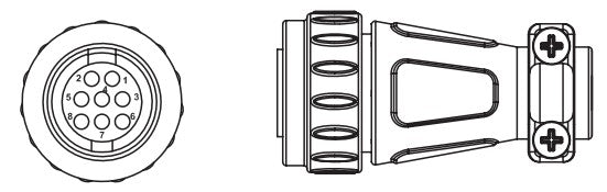 cad drawing of esab 8 pin plug