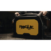 close up of man holding handles on esab rogue welder