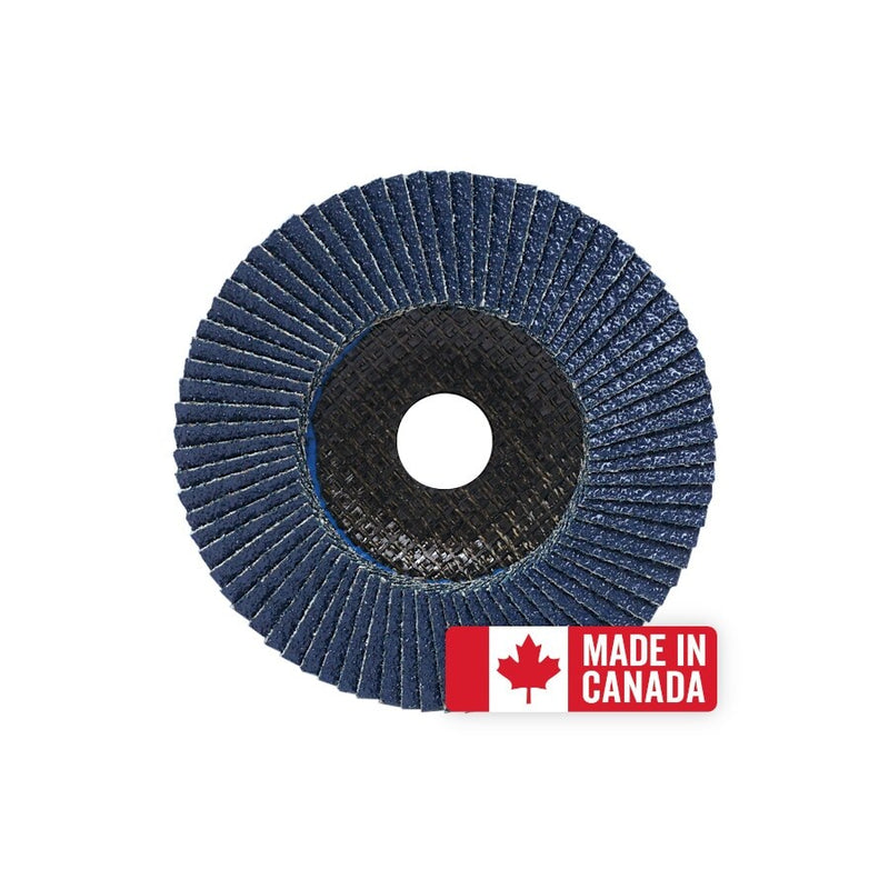 platinum abrasives flap disc with made in Canada logo