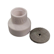 Furick BBW 16 tig cup next to it's diffuser screen