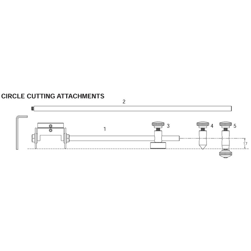 engineering drawing of intellicut circle cutting guide