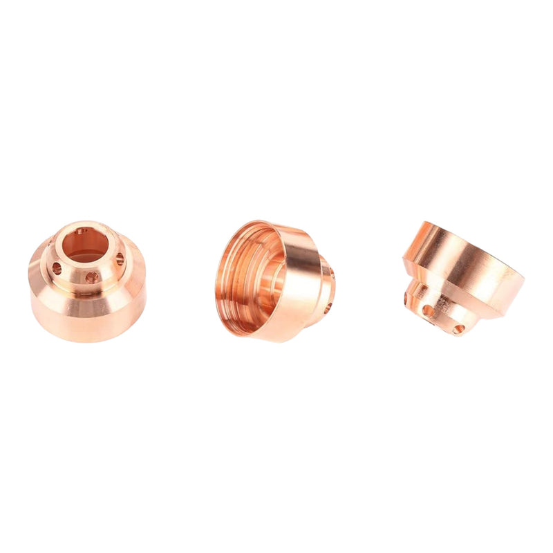 group of three plasma cutting shields for fine cutting