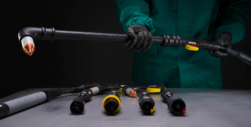 intellifit long plasma torch held in operators hands