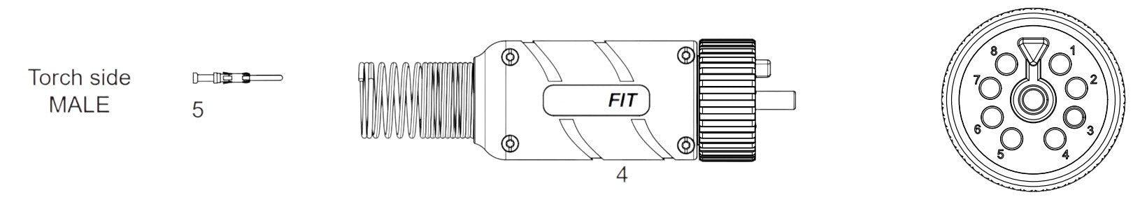 diagram of male end of intellifit modular plasma leads