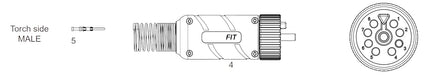diagram of male end of intellifit modular plasma leads