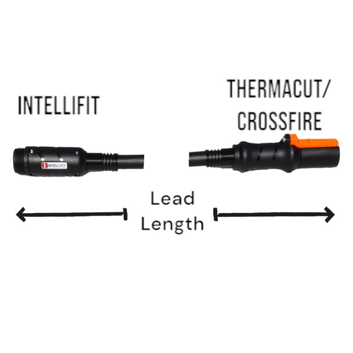 diagram showing how intellifit lead starts with thermacut or crossfire machine connection and converts to intellifit connection