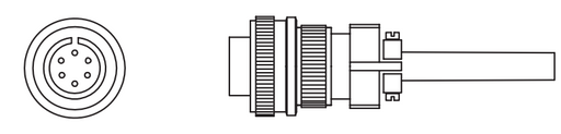 cad drawing of lincoln electric 6 pin plug