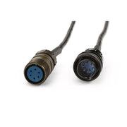 close up view of lincoln 6 pin female plug next to male plug