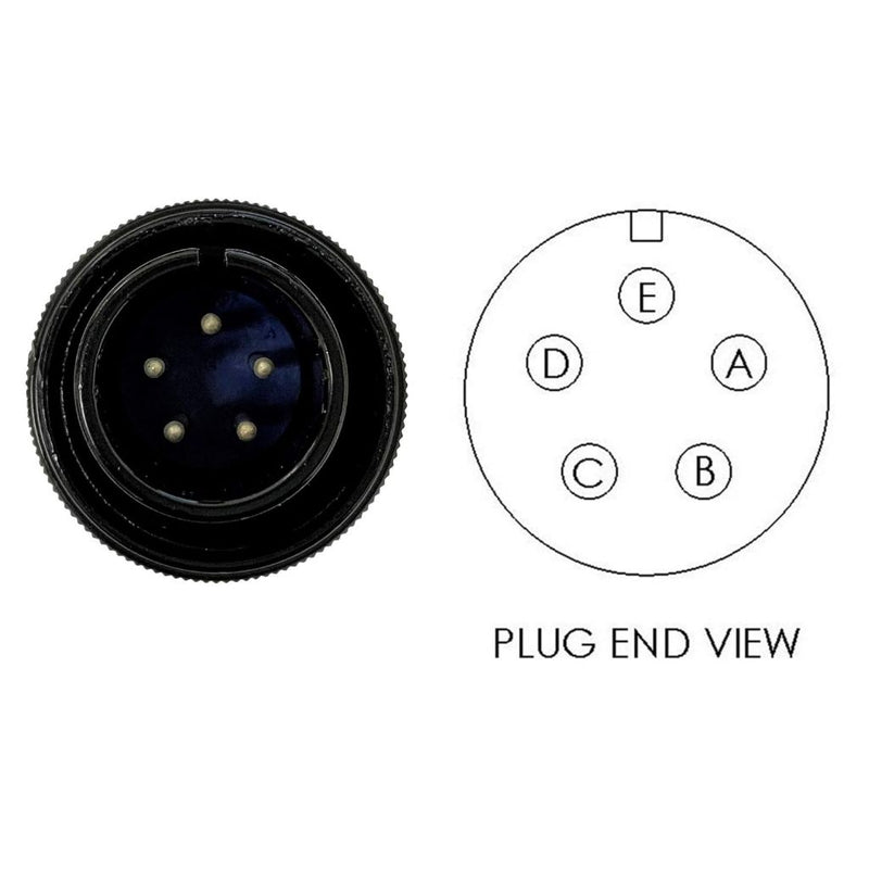 front view with diagram oh miller 5 pin control plug