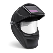 Miller classic welding helmet with the front flipped open to reveal a grinding shield