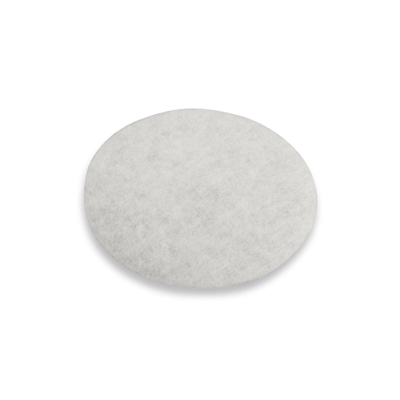 A single white circular air filter for use with the Miller Coolbelt welding helmet system