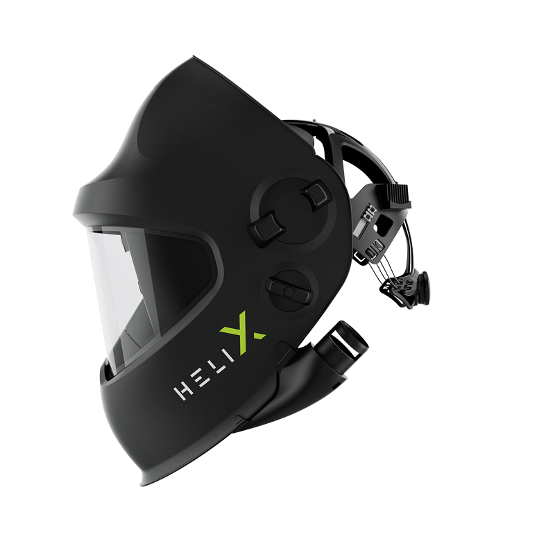 side view of optrel helix pure air welding eh