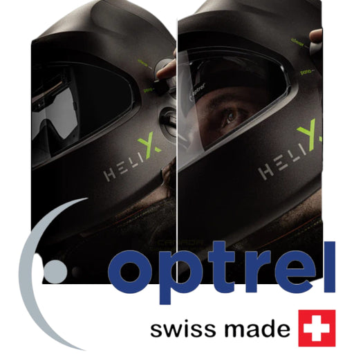optrel helix helmet with person on and off