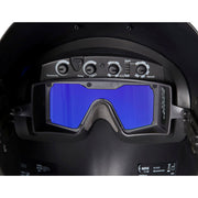 Close up view of controls for Optrel Panoramaxx Hybrid Laser Welding Helmet