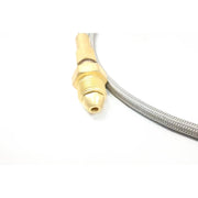 close up of CGA 580 fitting for argon transfer hose