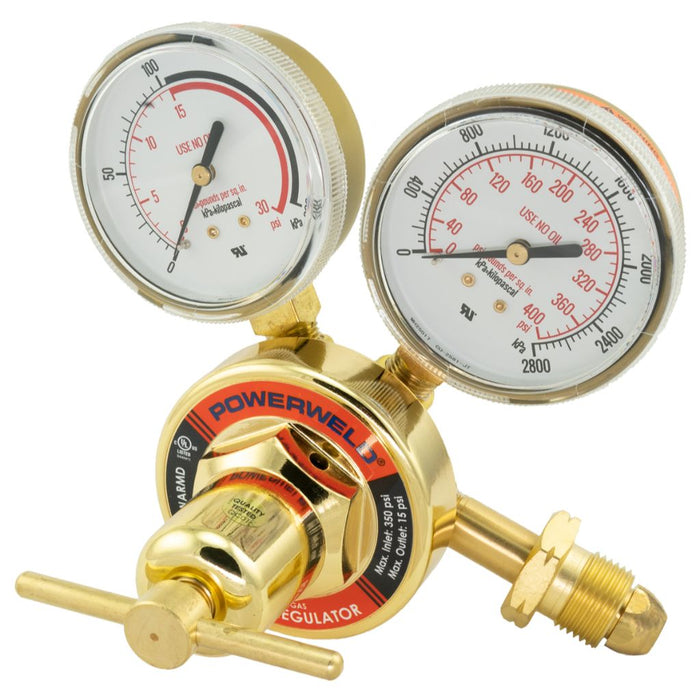brass acetylene regulator with dual pressure gauges