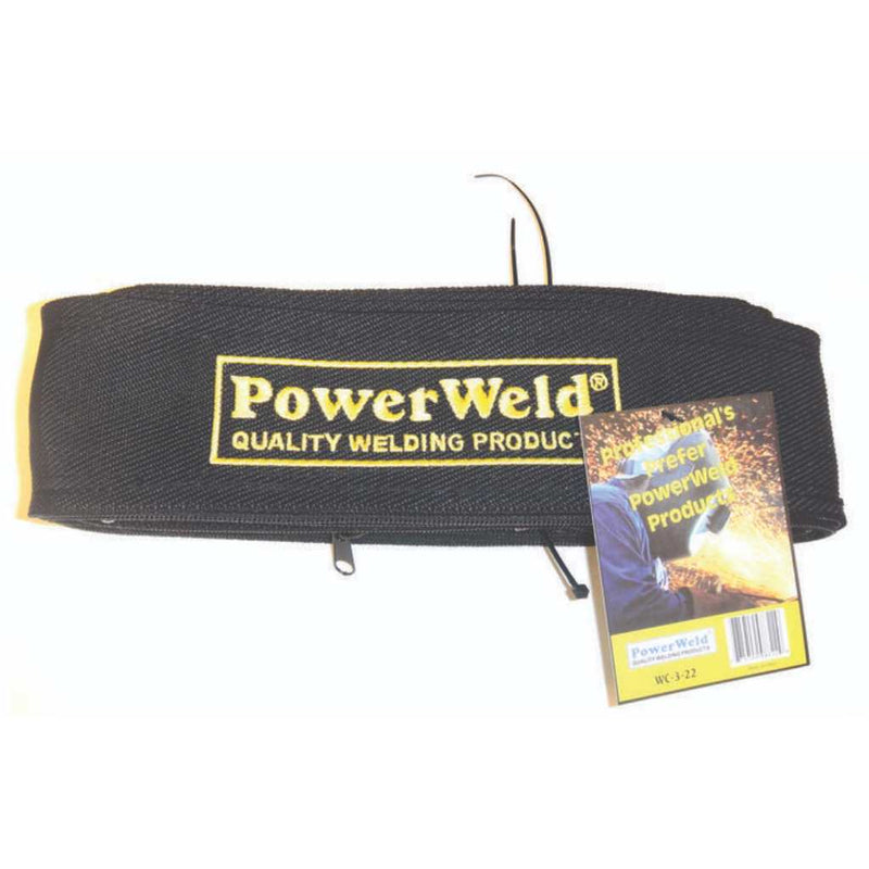 powerweld nylon hose cover with powerweld logo stiched on side