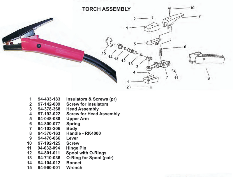 parts diagram of torch head rk4000