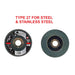 Reflex abrasives flap disc with front and back showing
