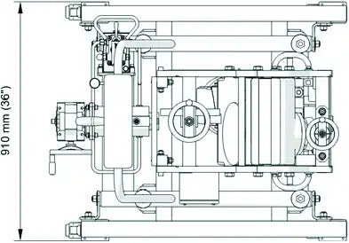 front view engineering drawing of steelmax abm 29 beveler