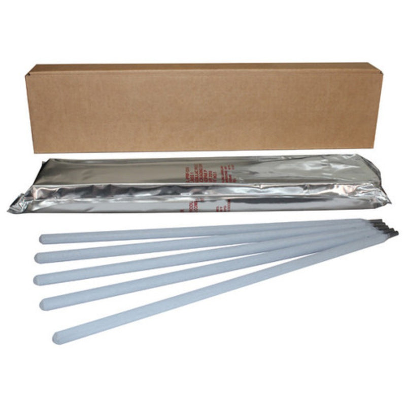 stoody hardfacing electrodes next to vacuum sealed package and box