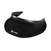 angled view of tecmen leather bib neck protector