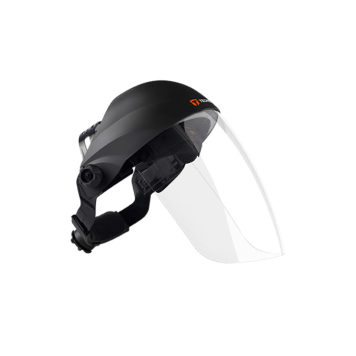 Tecmen clear grinding shield facing up and to the right