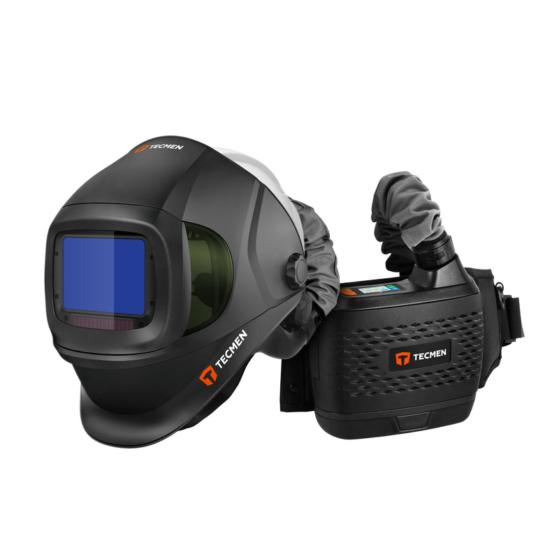 tecmen welding helmet with hard hat and respirator unit
