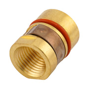 Isometric back view of brass construction tregaskiss 402-3 nozzle retainer