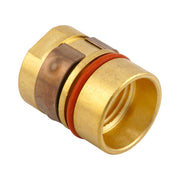Isometric front view of brass construction tregaskiss 402-3 nozzle retainer