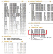 parts list for tweco #3 mig gun with 300 amp conductor tubes highlighted